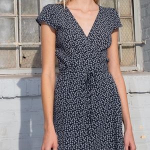 Brandy Melville Robbie Wrap Dress (Navy Blue)